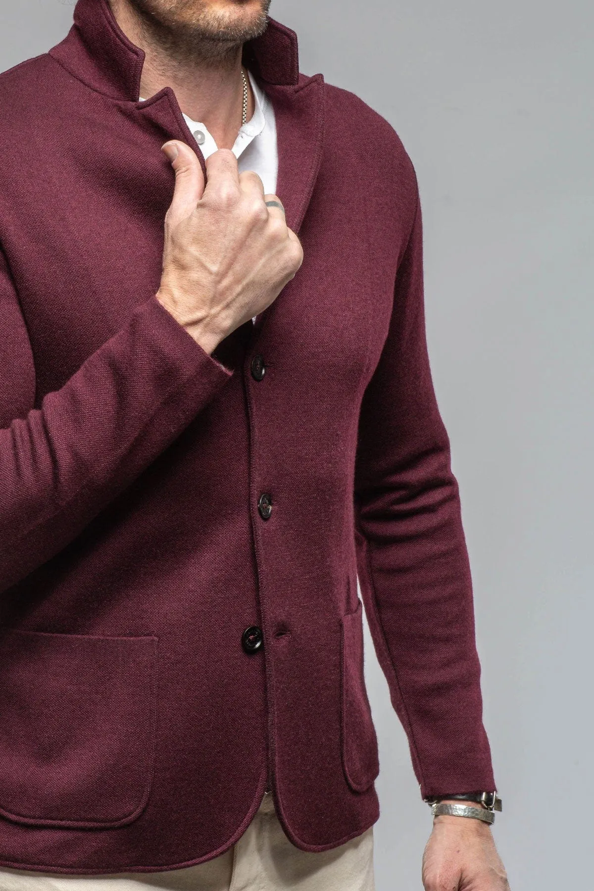 Camarena Cashmere Swacket In Burgundy