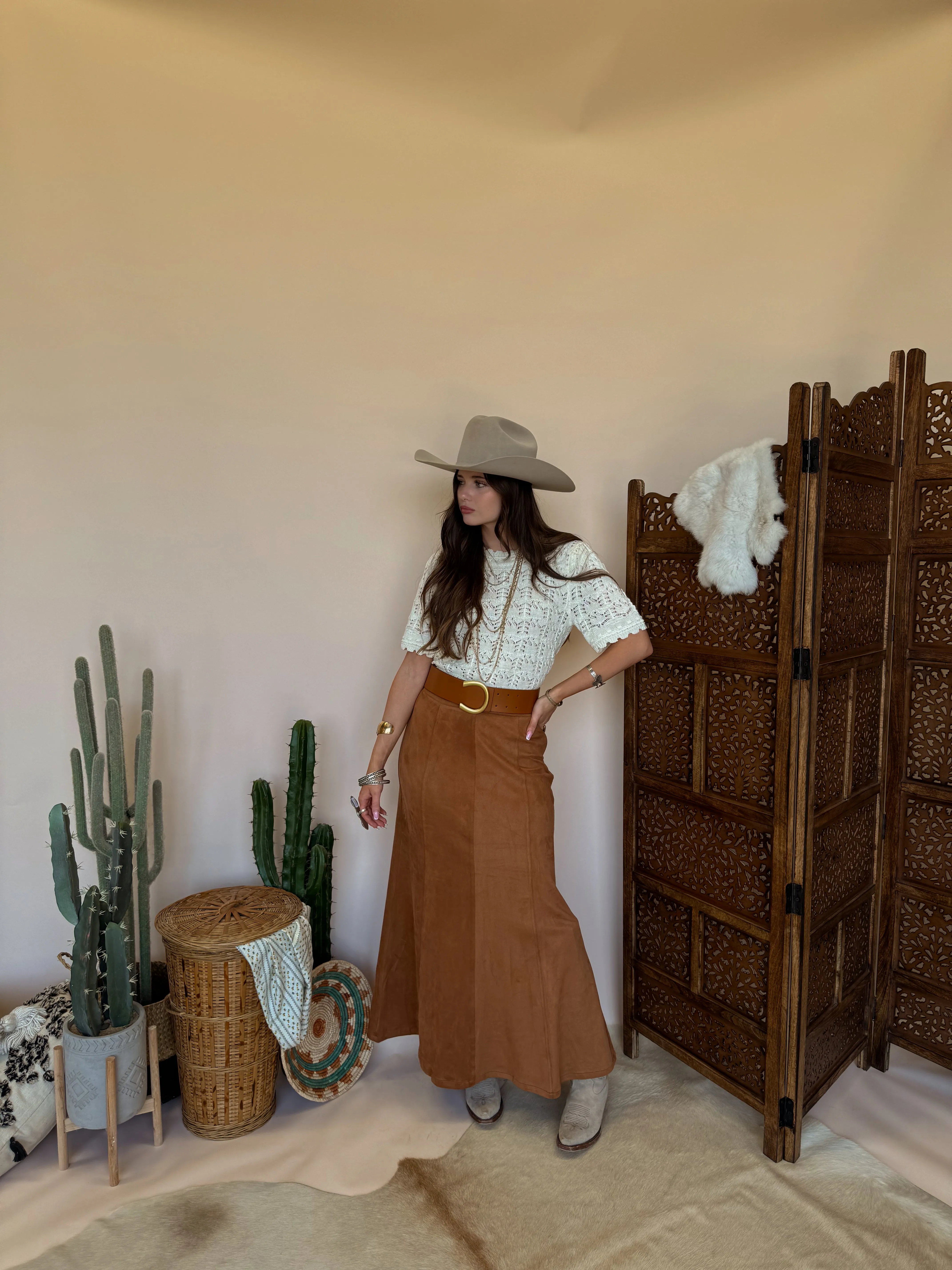 Camel Maxi Skirt