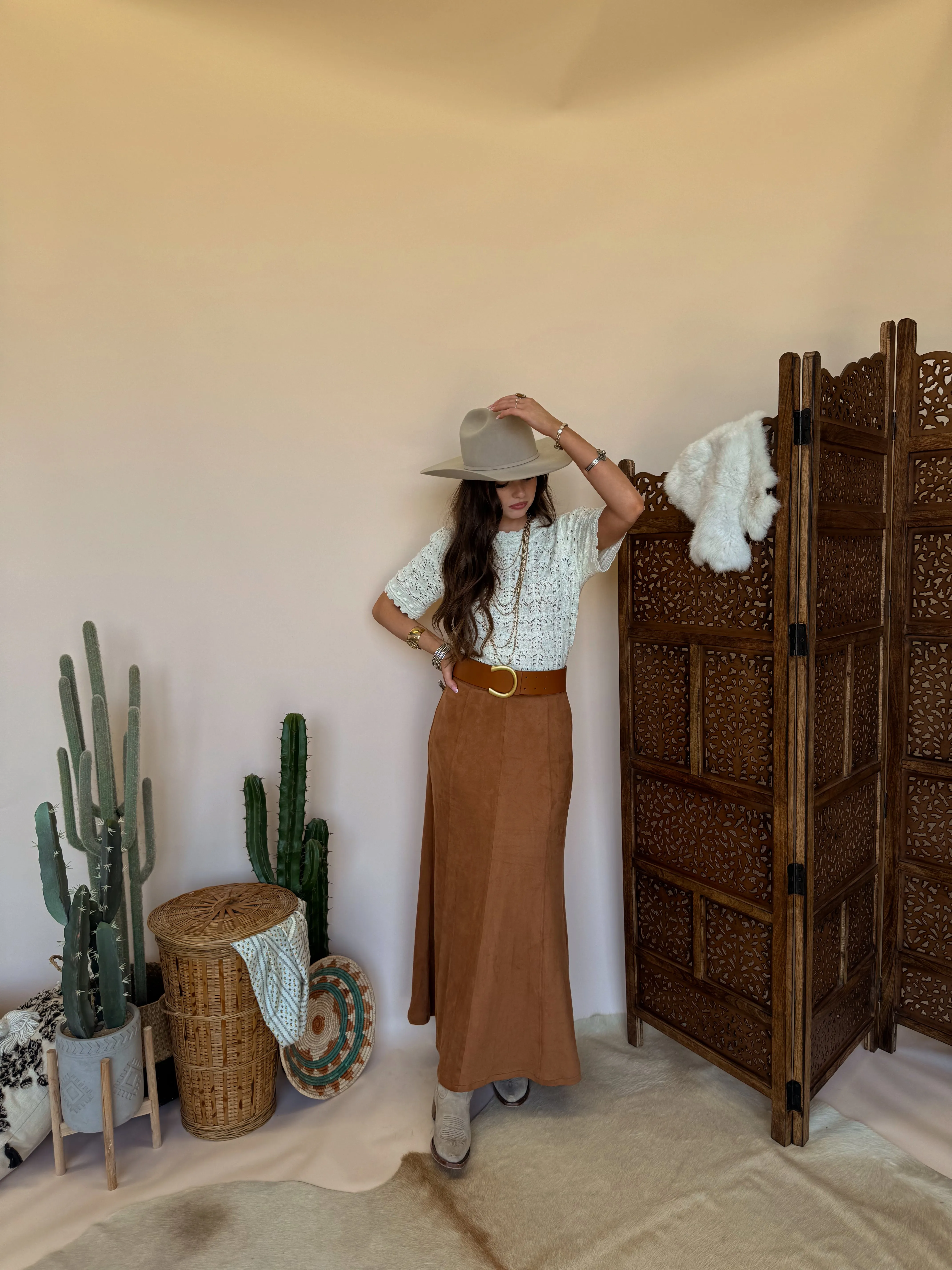 Camel Maxi Skirt