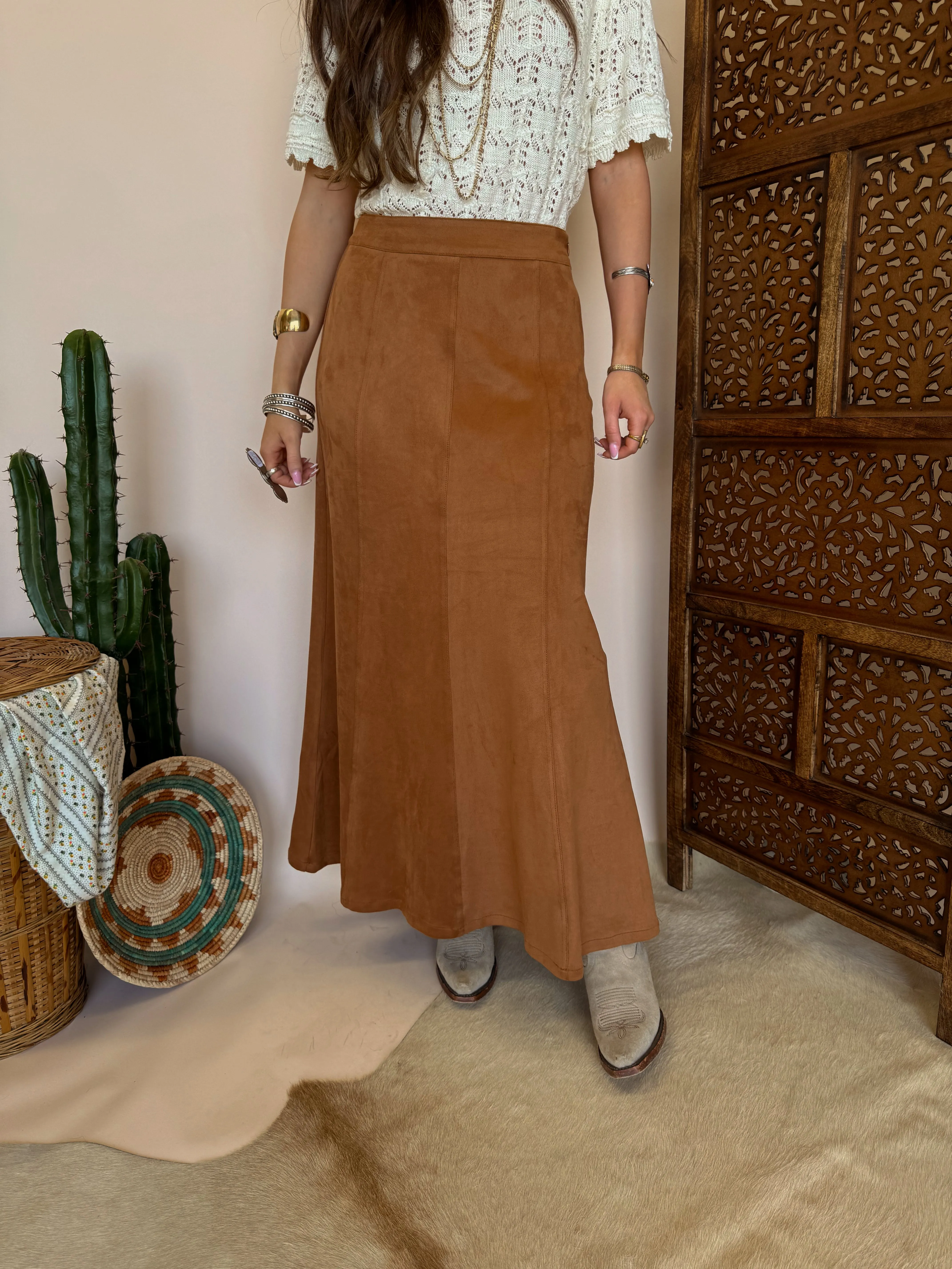 Camel Maxi Skirt