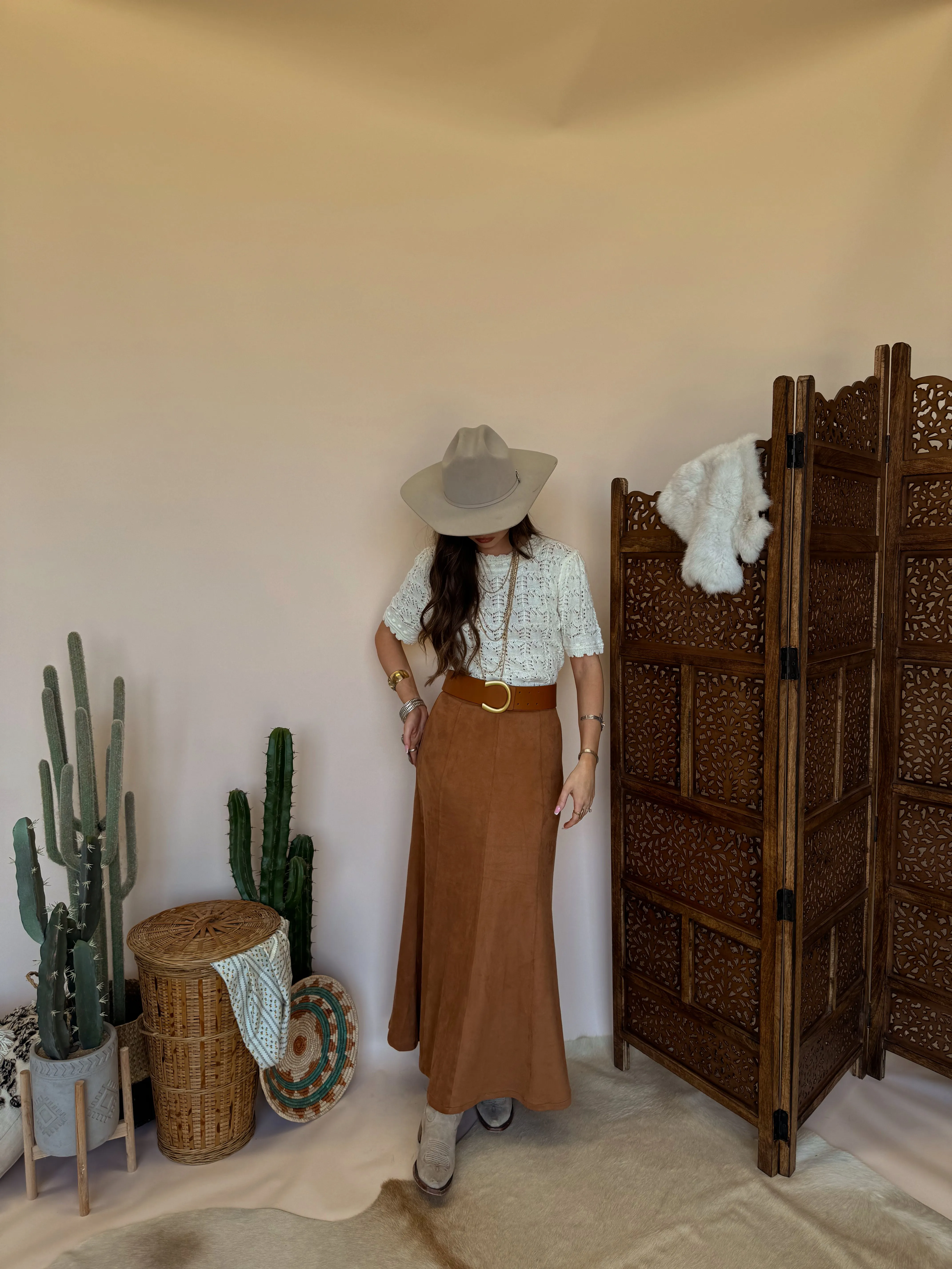 Camel Maxi Skirt