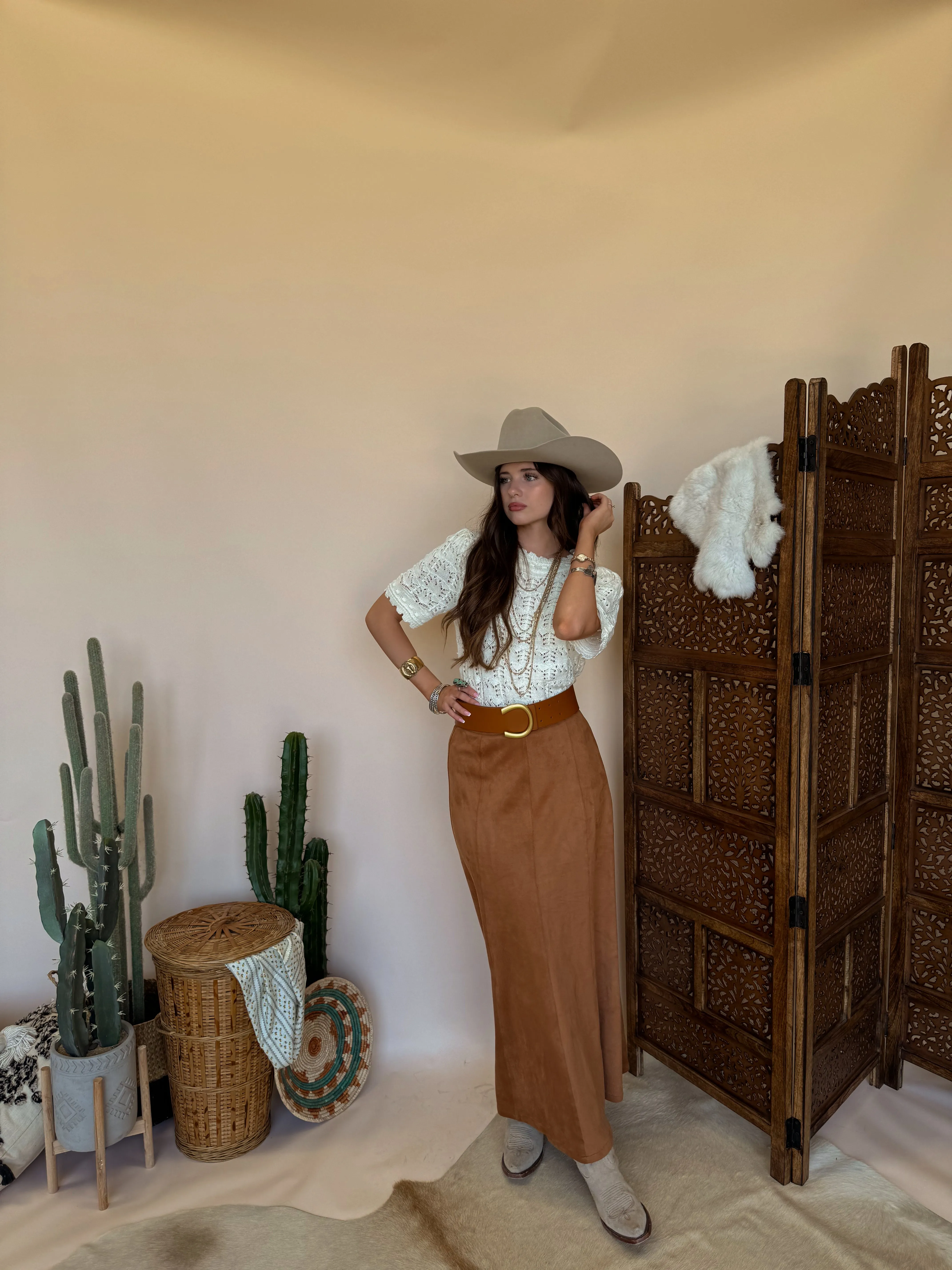 Camel Maxi Skirt