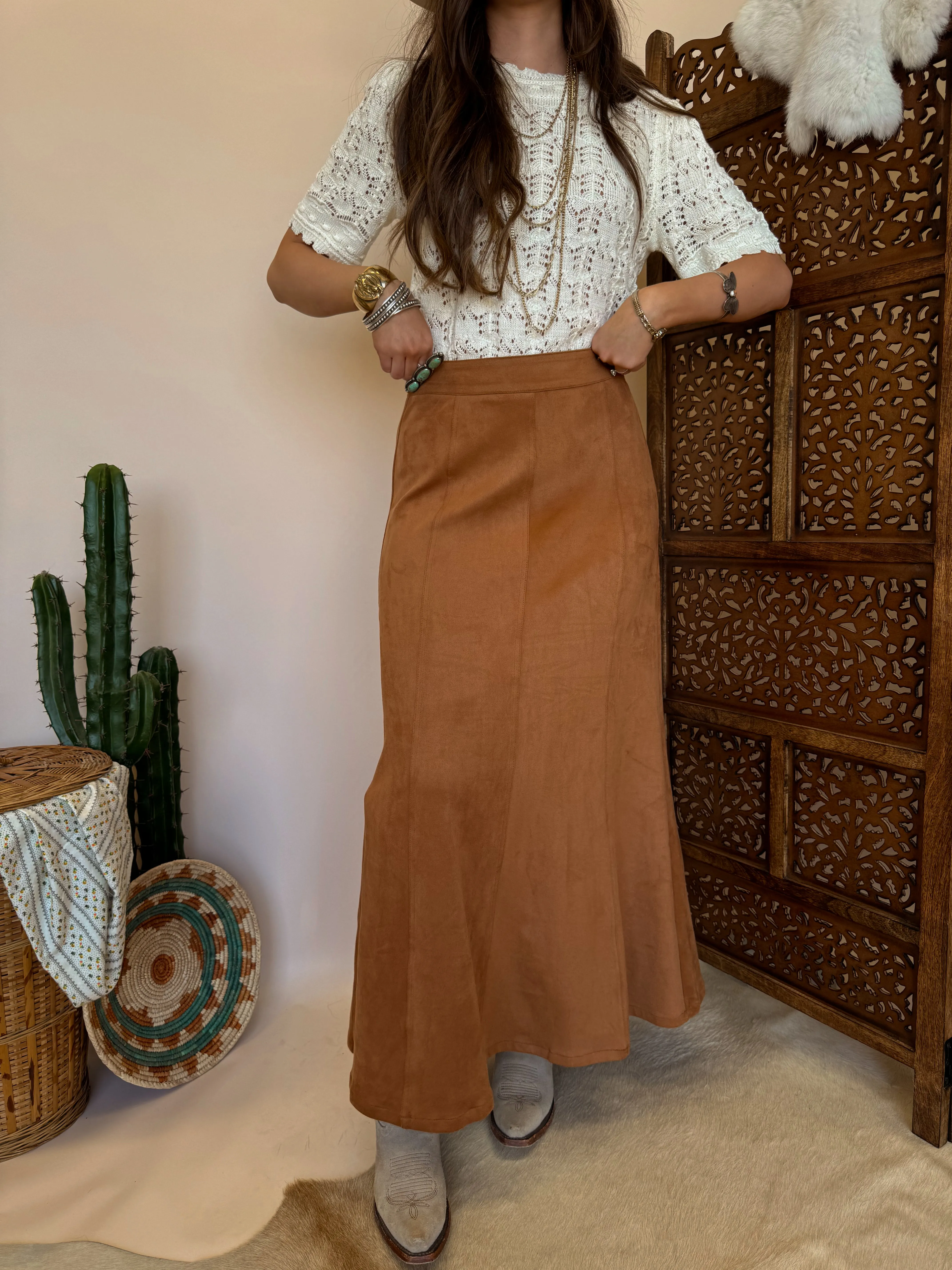 Camel Maxi Skirt