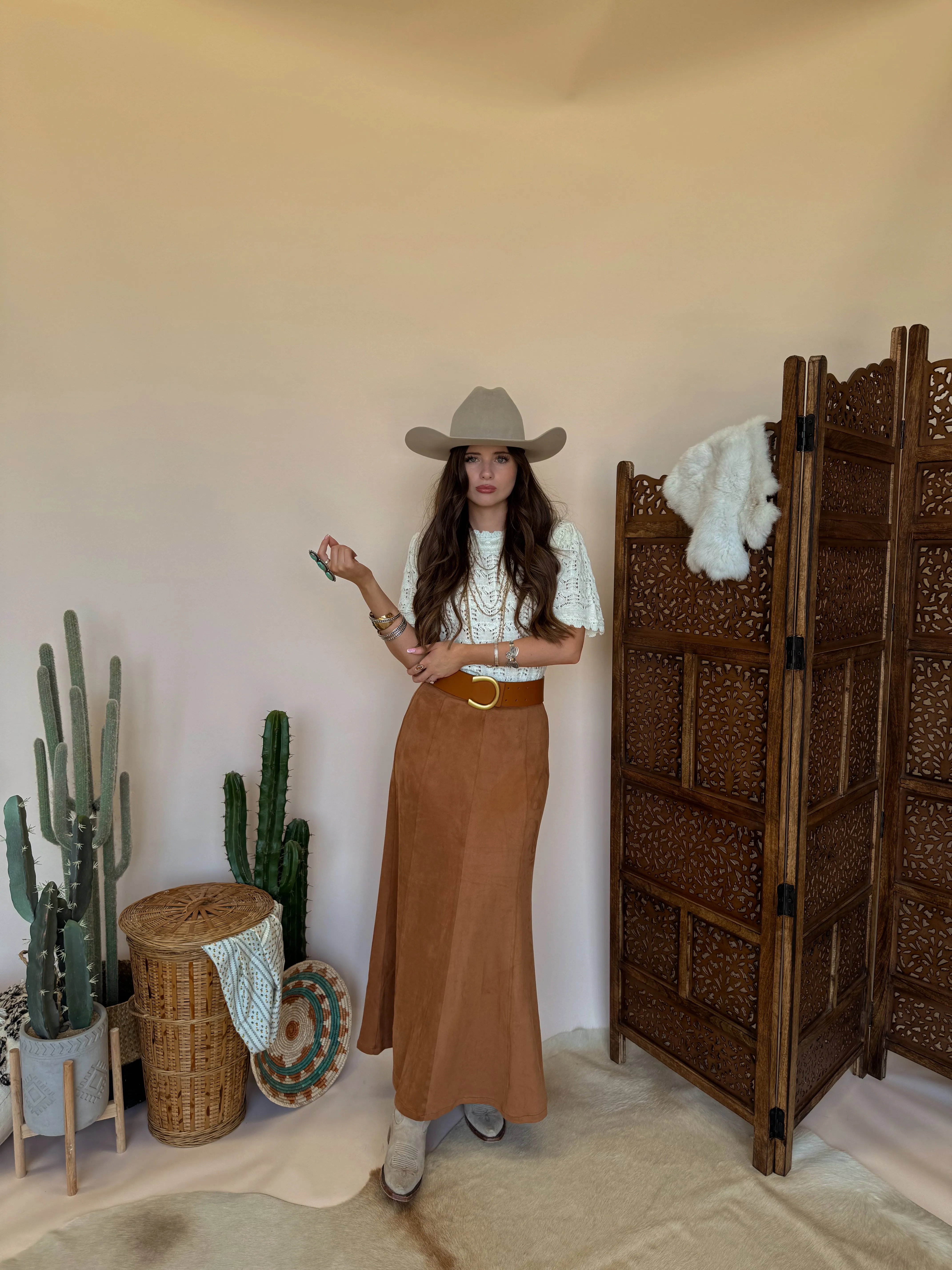 Camel Maxi Skirt