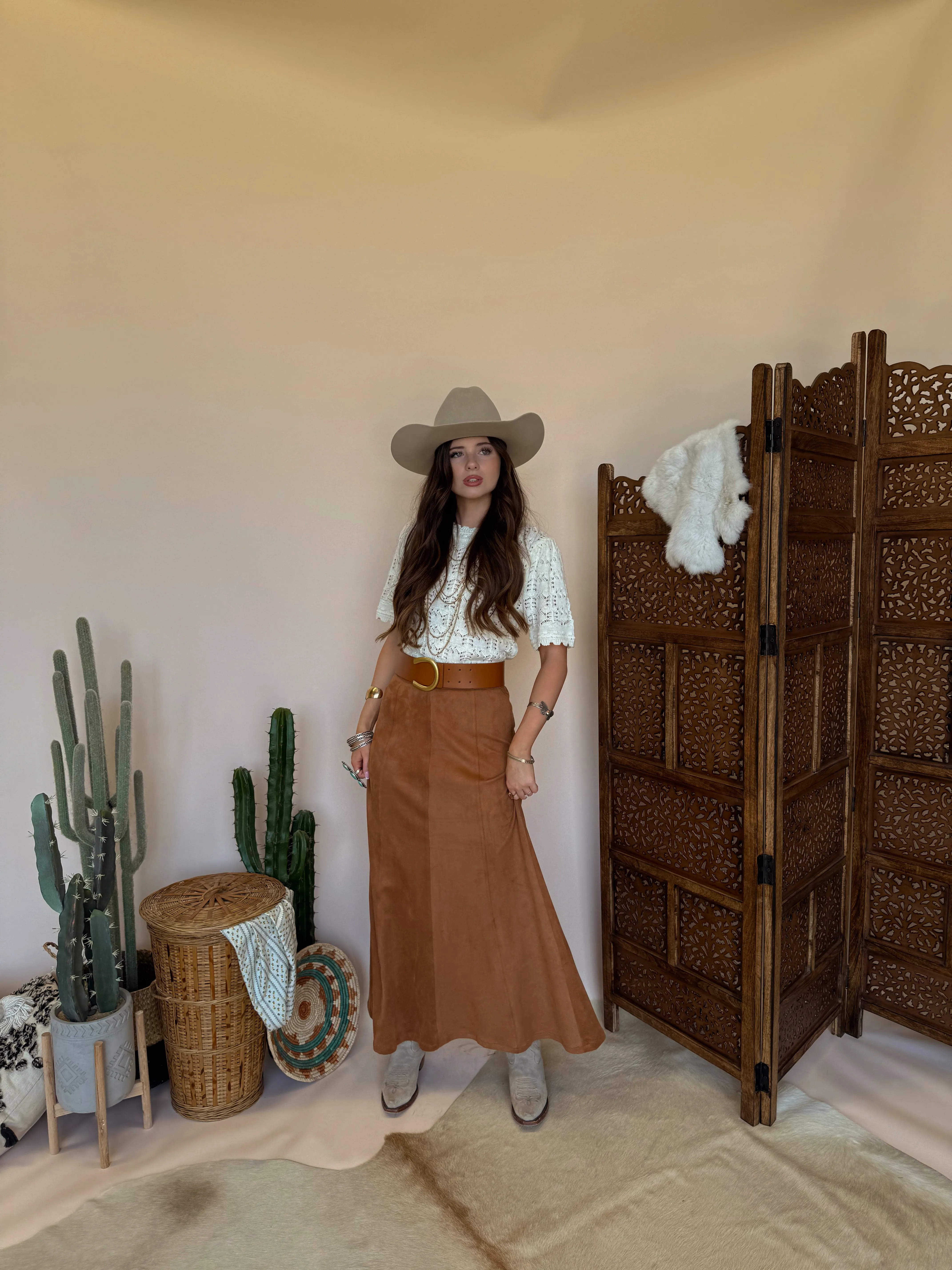 Camel Maxi Skirt