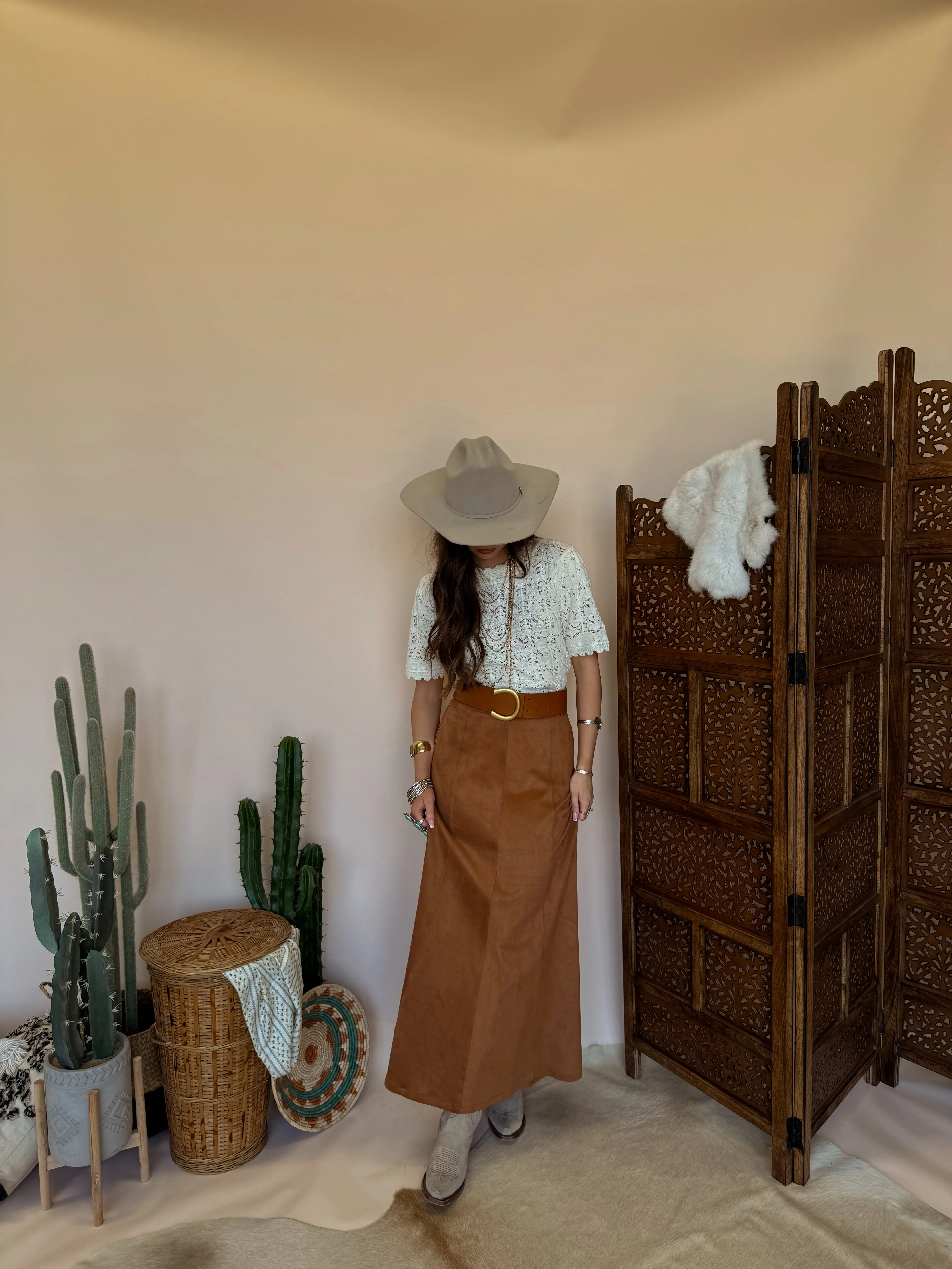 Camel Maxi Skirt