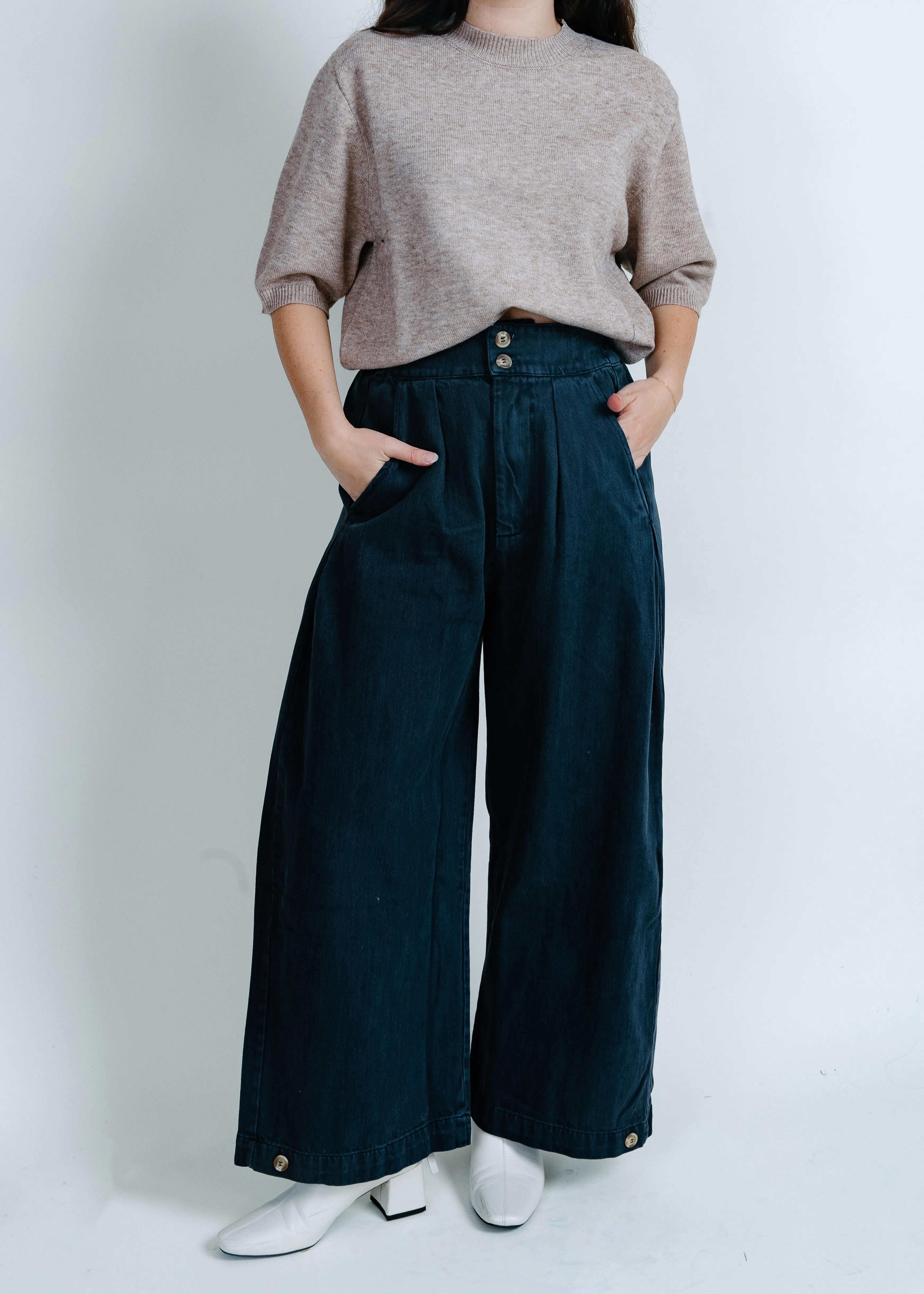 Carmen Wide Leg Pants - Slate