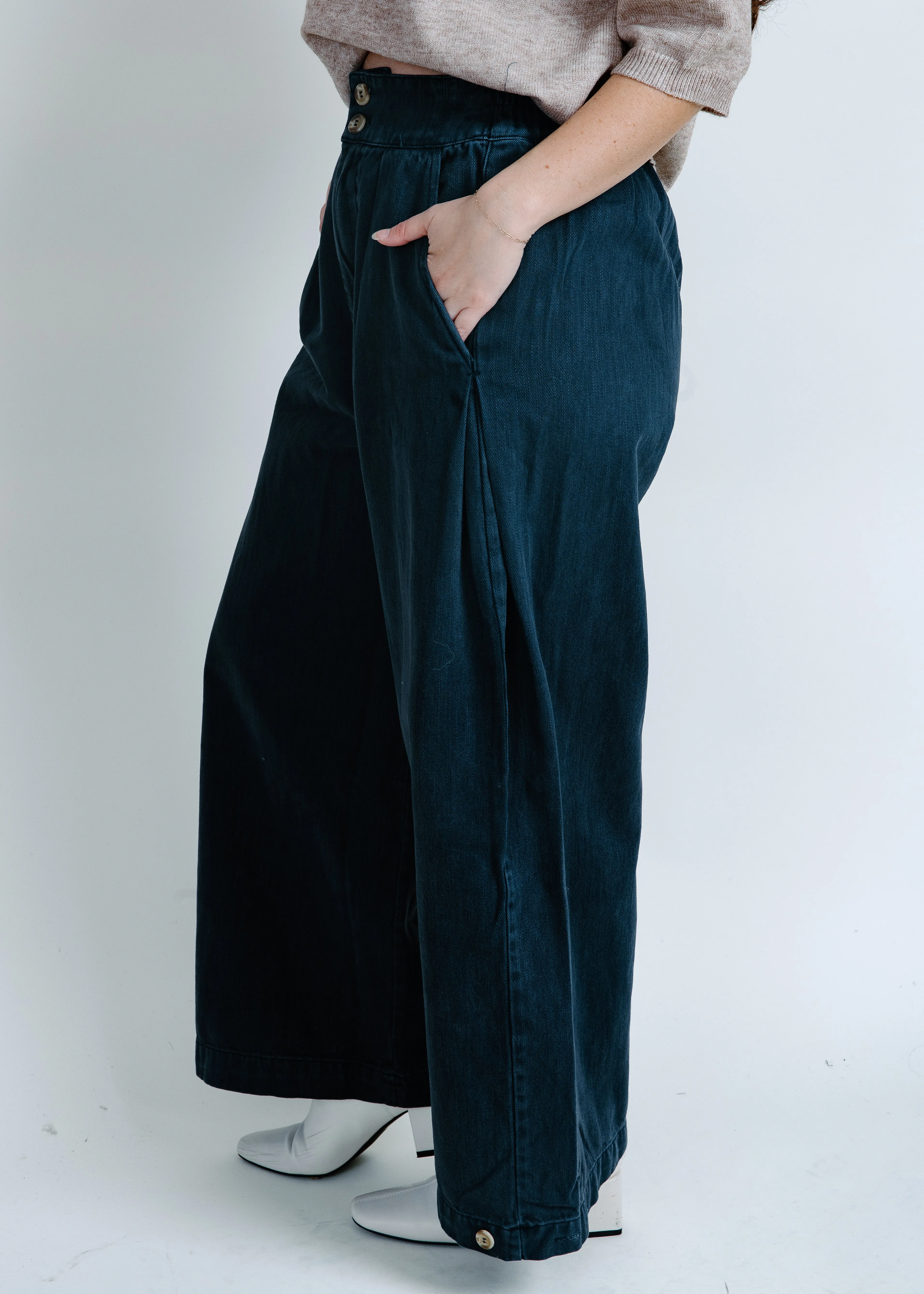 Carmen Wide Leg Pants - Slate