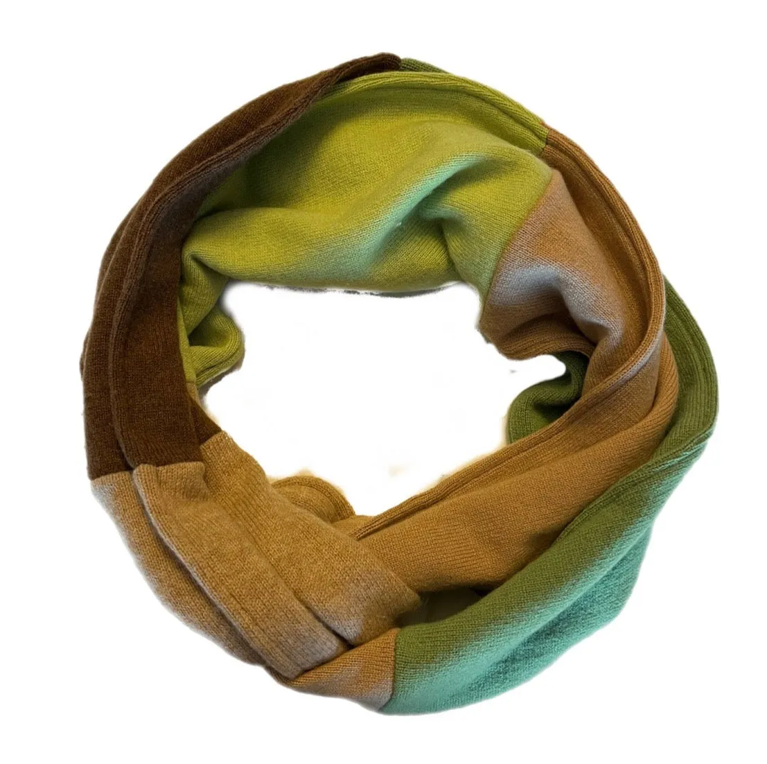 Cashmere Circle Scarf Greens & Browns 206