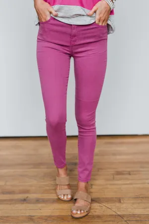 Cello Colored Skinny Jeans- Deep Fuchsia