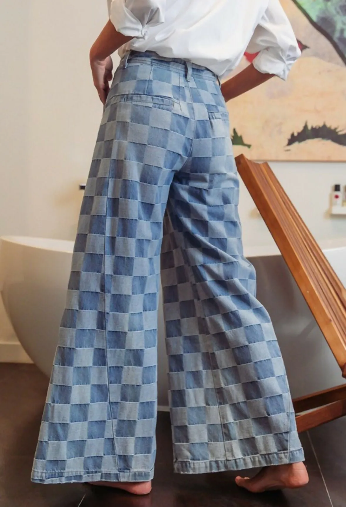 CHECKERED DENIM