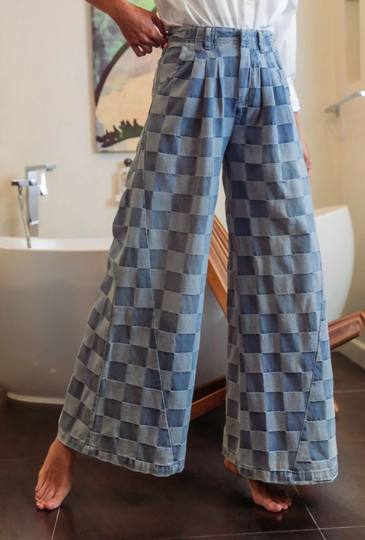 CHECKERED DENIM