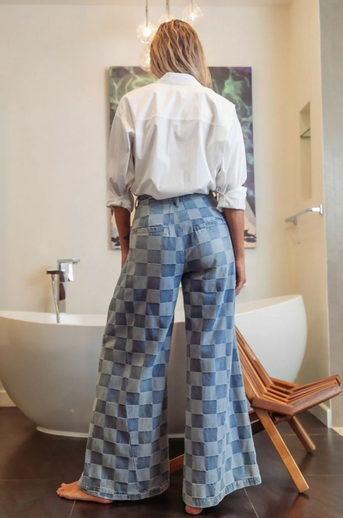 CHECKERED DENIM