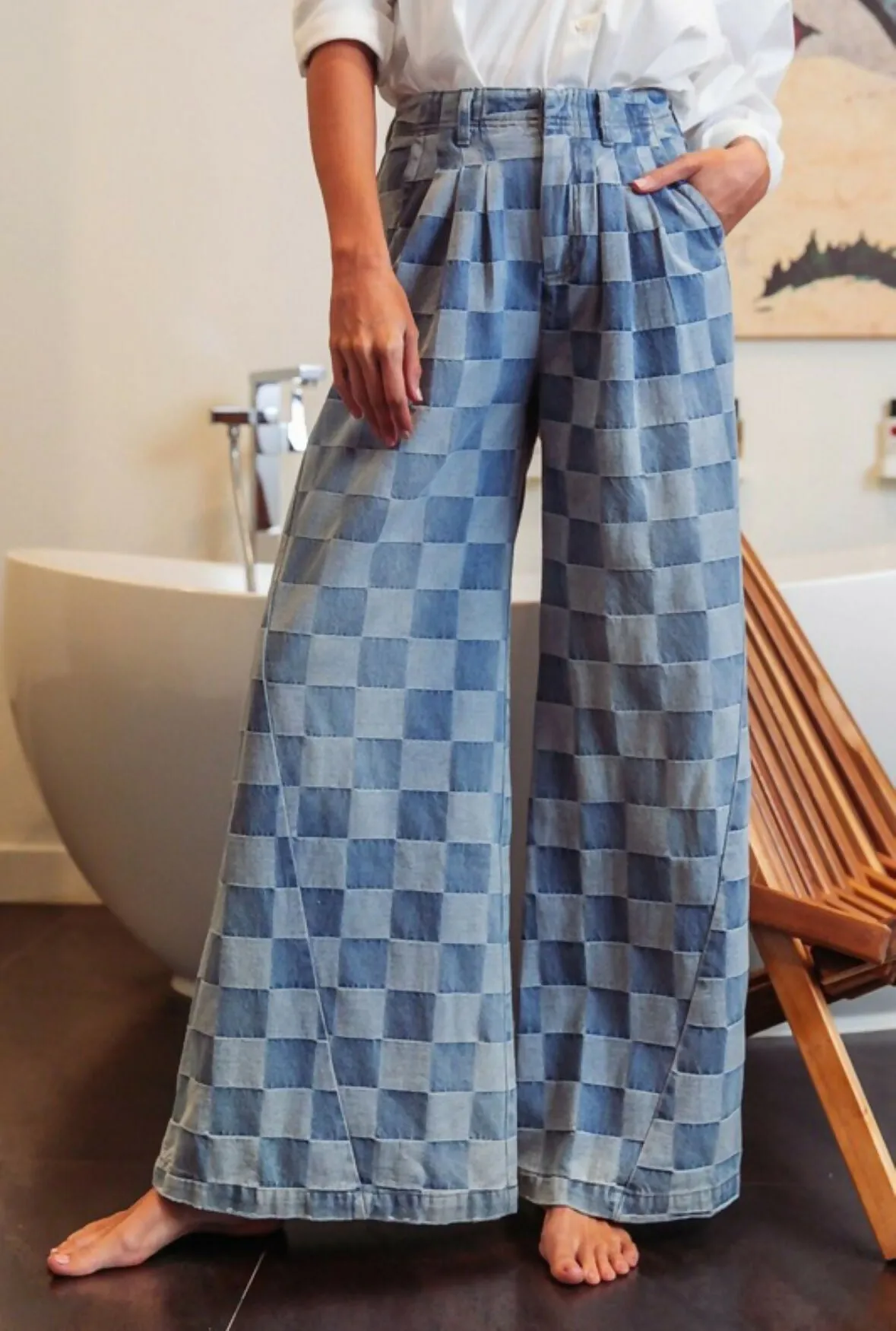 CHECKERED DENIM