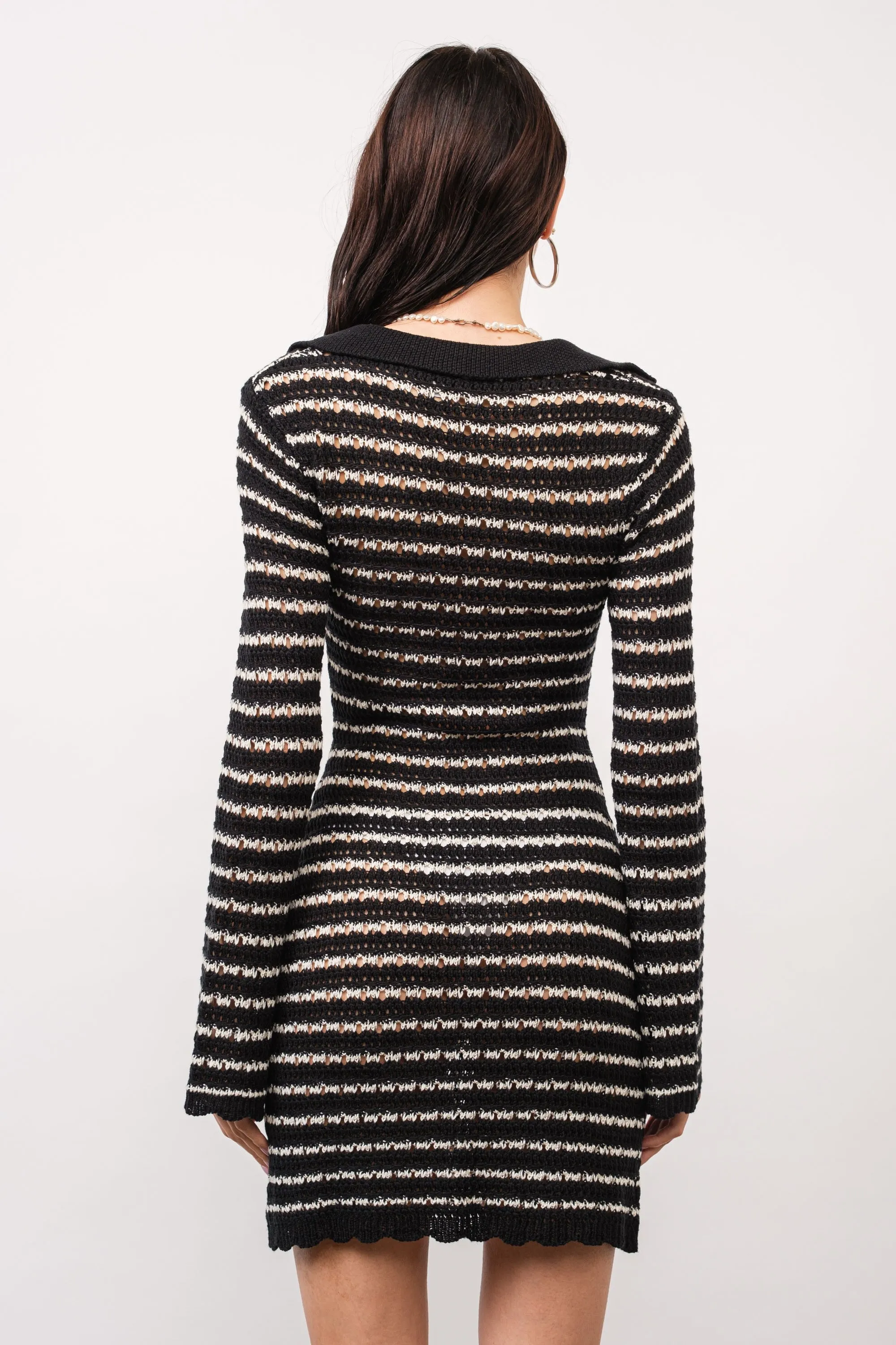 Chloe Striped Crochet Mini Dress