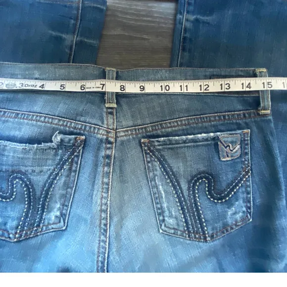 Citizens of Humanity Low Waist Bootcut Distressed Jeans