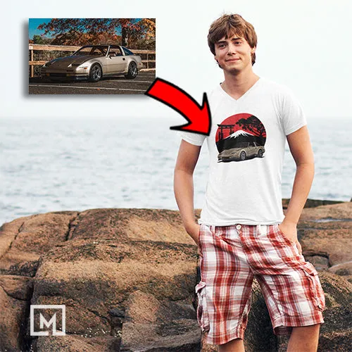 Classic Cars | Custom Print for Unisex | V-Neck T-shirt