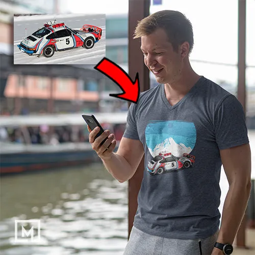 Classic Cars | Custom Print for Unisex | V-Neck T-shirt