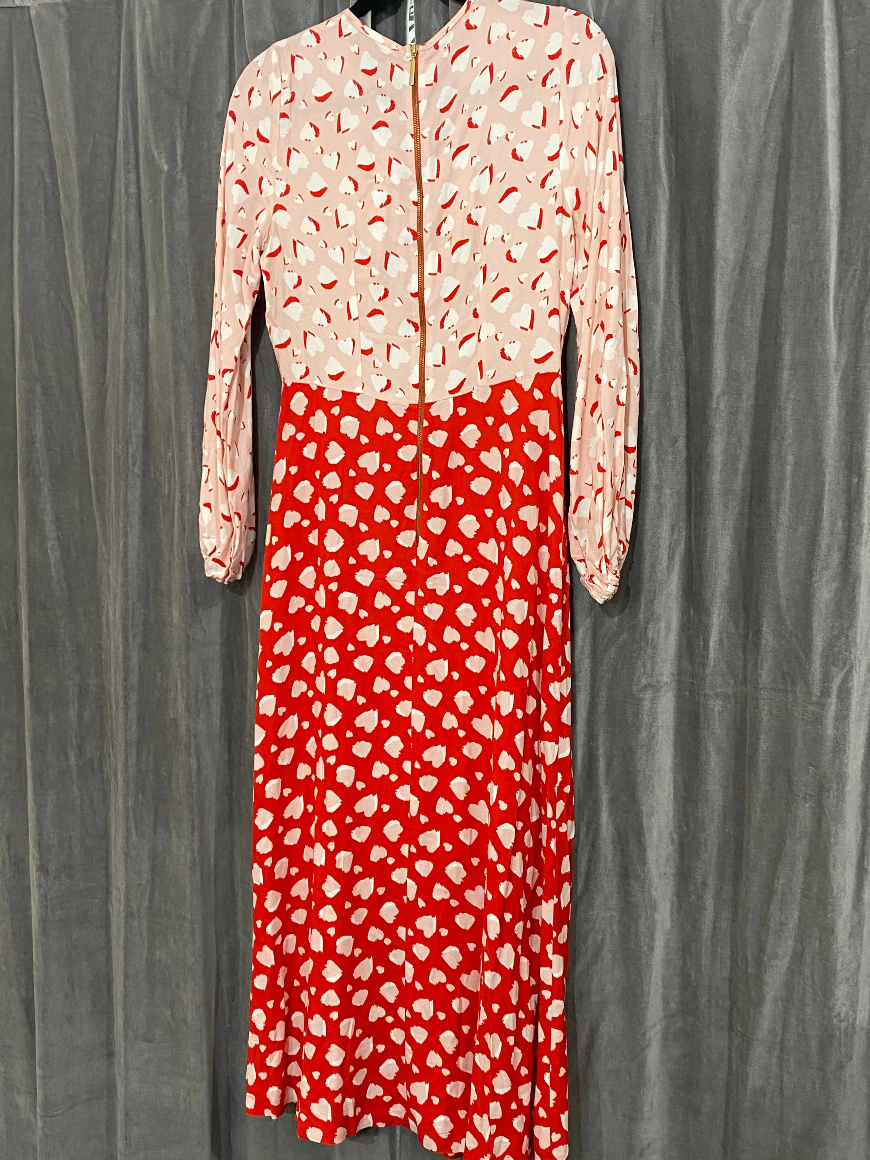 CLOSET LONDON Red and PInk Print Long Sleeve Maxi Dress