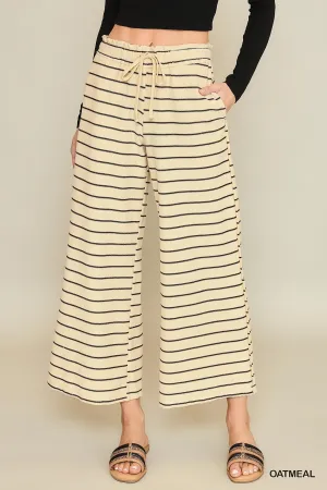 Coastal Striped Pants- Oatmeal