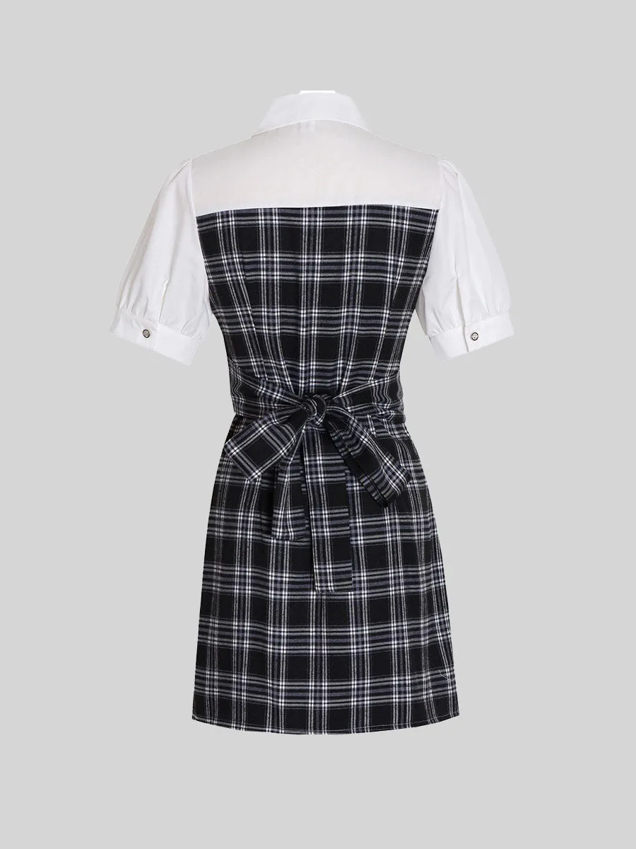 College Shirt Patchwork Dress