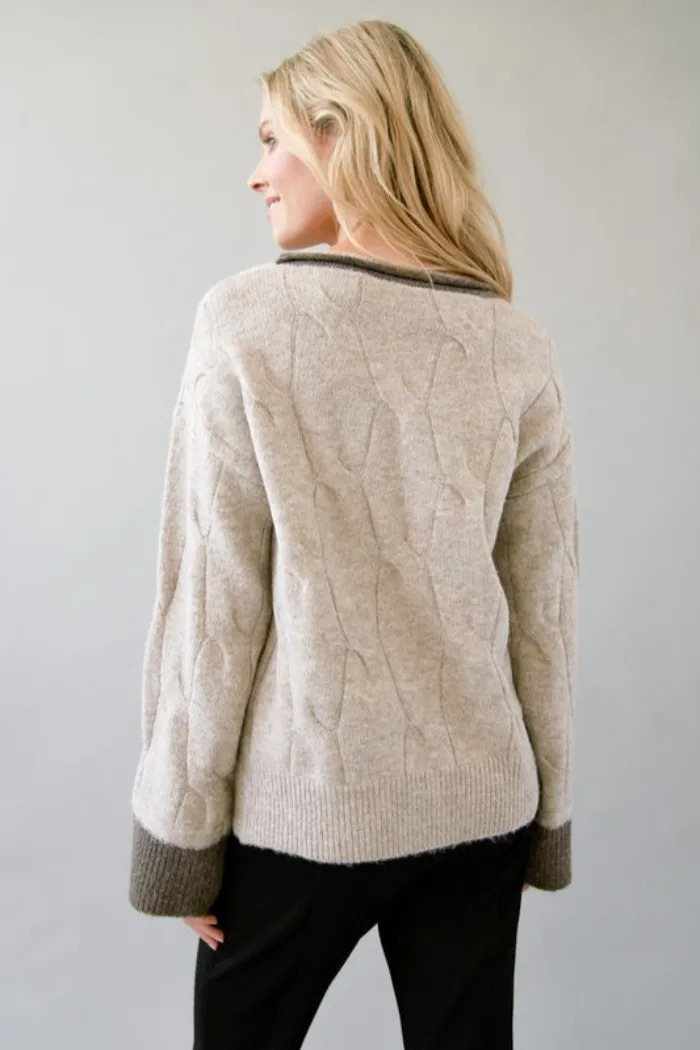 Contrast Fabric Sweater