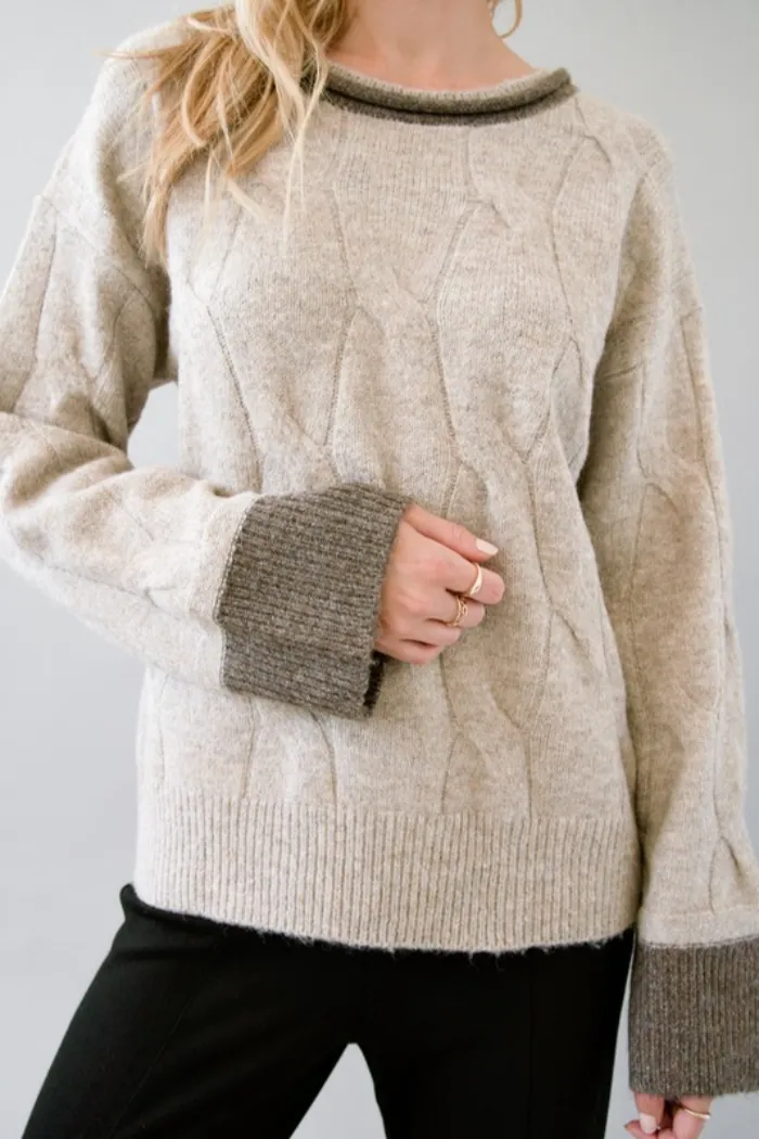 Contrast Fabric Sweater