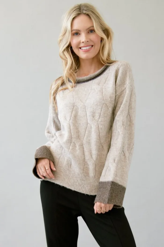 Contrast Fabric Sweater