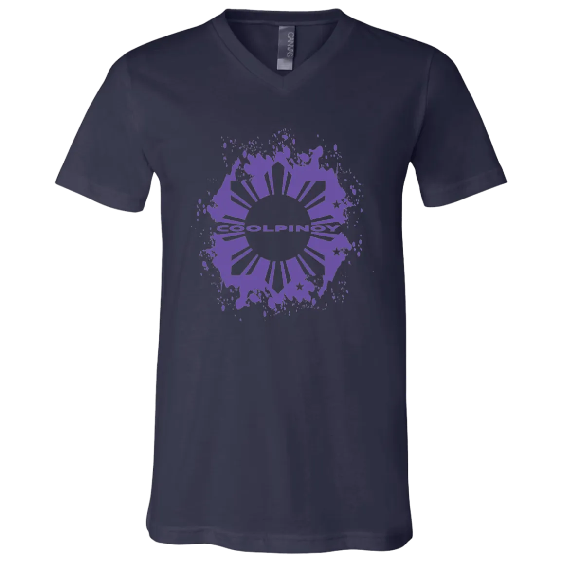CoolPinoy Ube Splash Unisex Jersey V-Neck T-Shirt