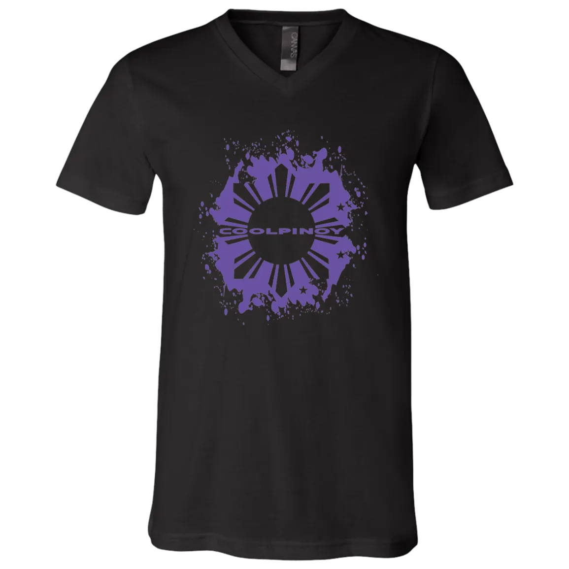 CoolPinoy Ube Splash Unisex Jersey V-Neck T-Shirt