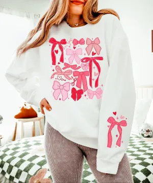 Coquette Bow Graphic Valentines Day Sweatshirt