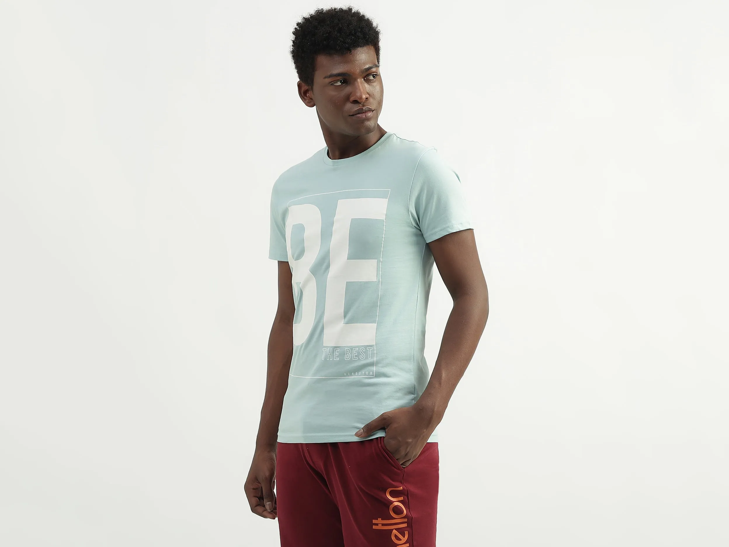 Cotton Printed Round Neck Mens T-shirts