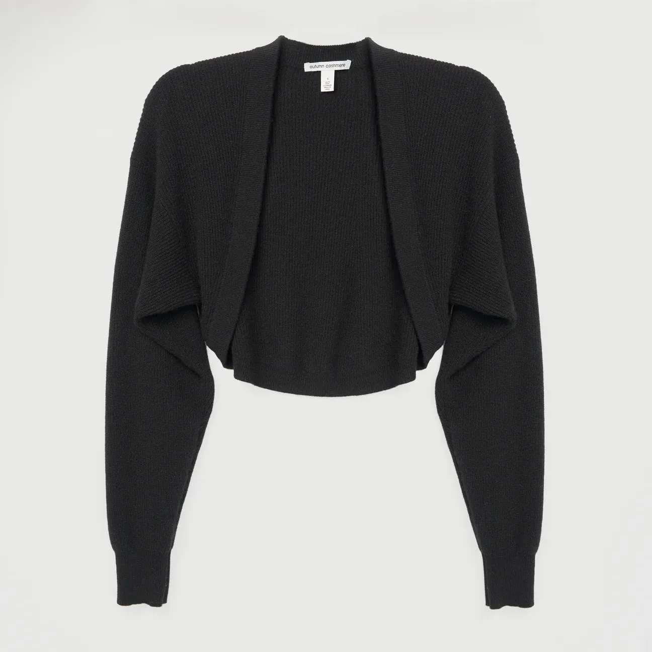 COTTON SHAKER SHRUG IN BLACK