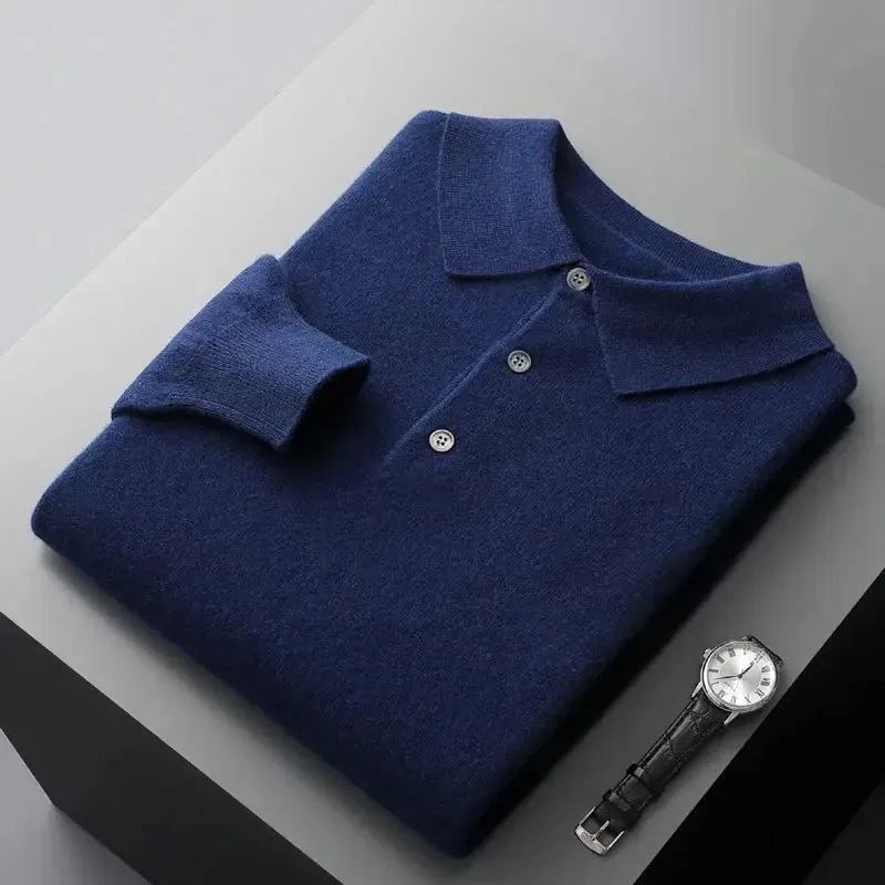 CozyKnit Cashmere Polo Sweater