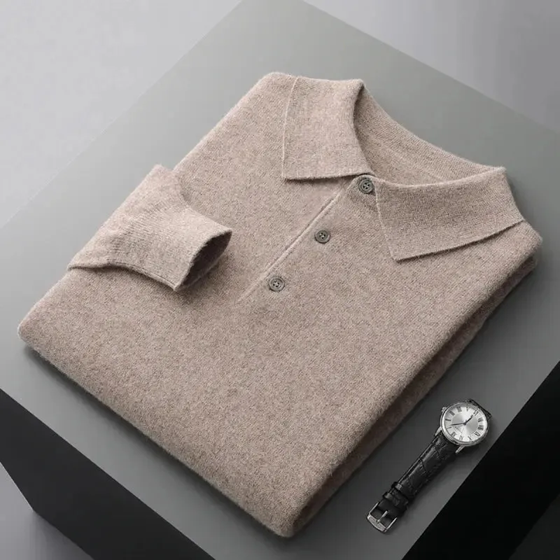 CozyKnit Cashmere Polo Sweater