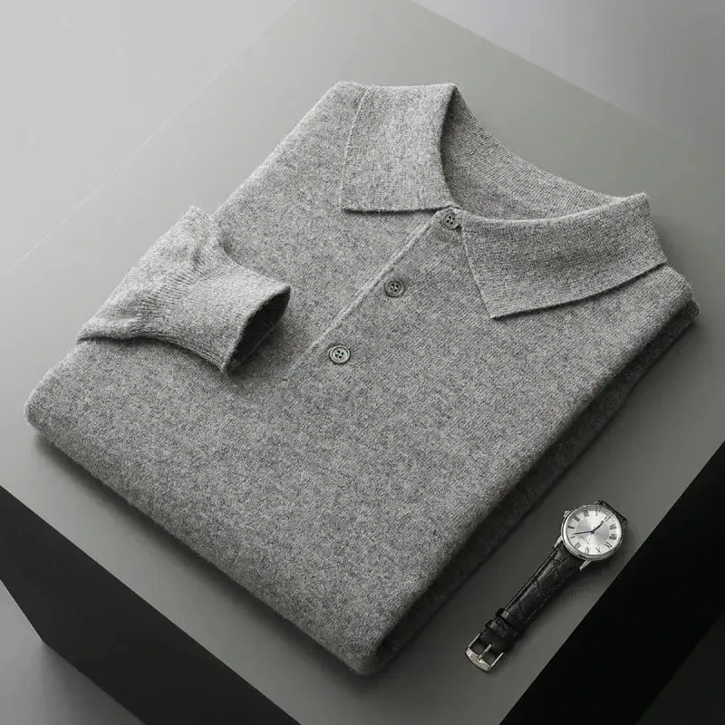 CozyKnit Cashmere Polo Sweater