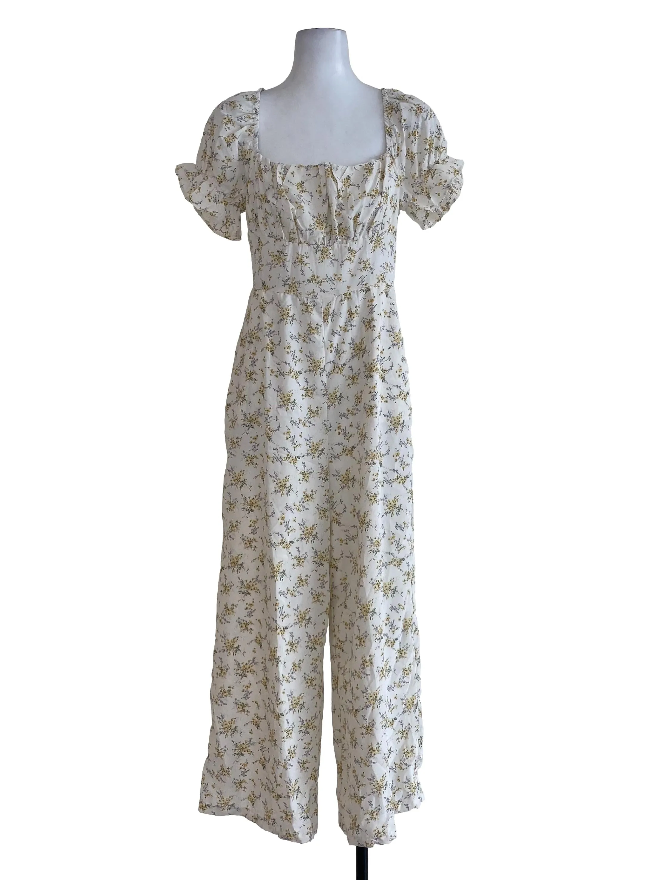 Cream Floral Jumpsuit