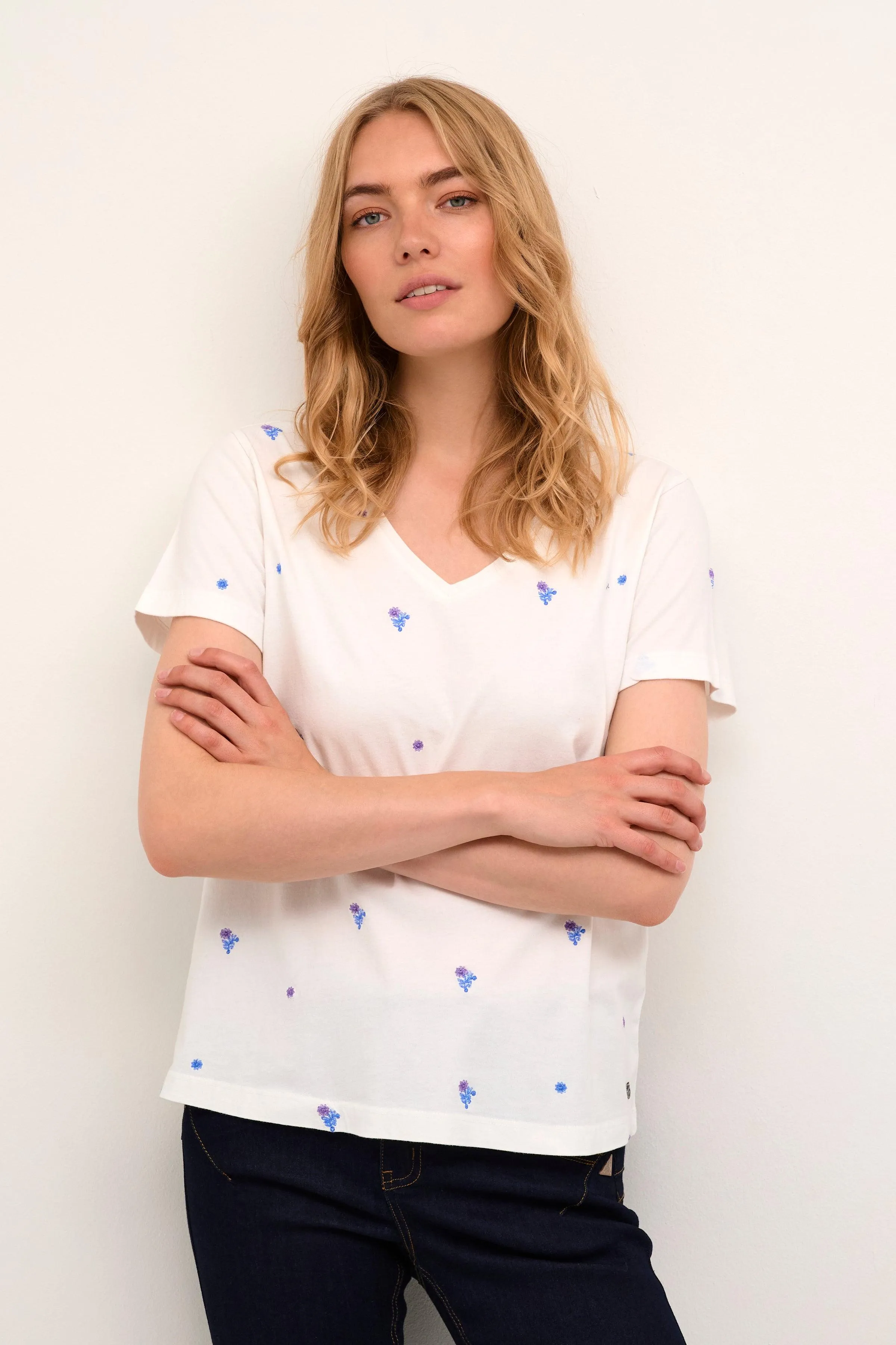 Cream Womens Fie T-shirt - Snow white