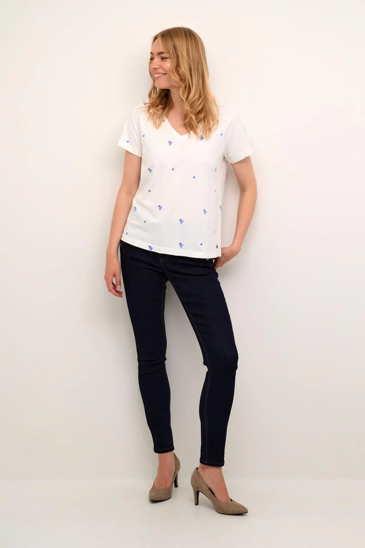 Cream Womens Fie T-shirt - Snow white