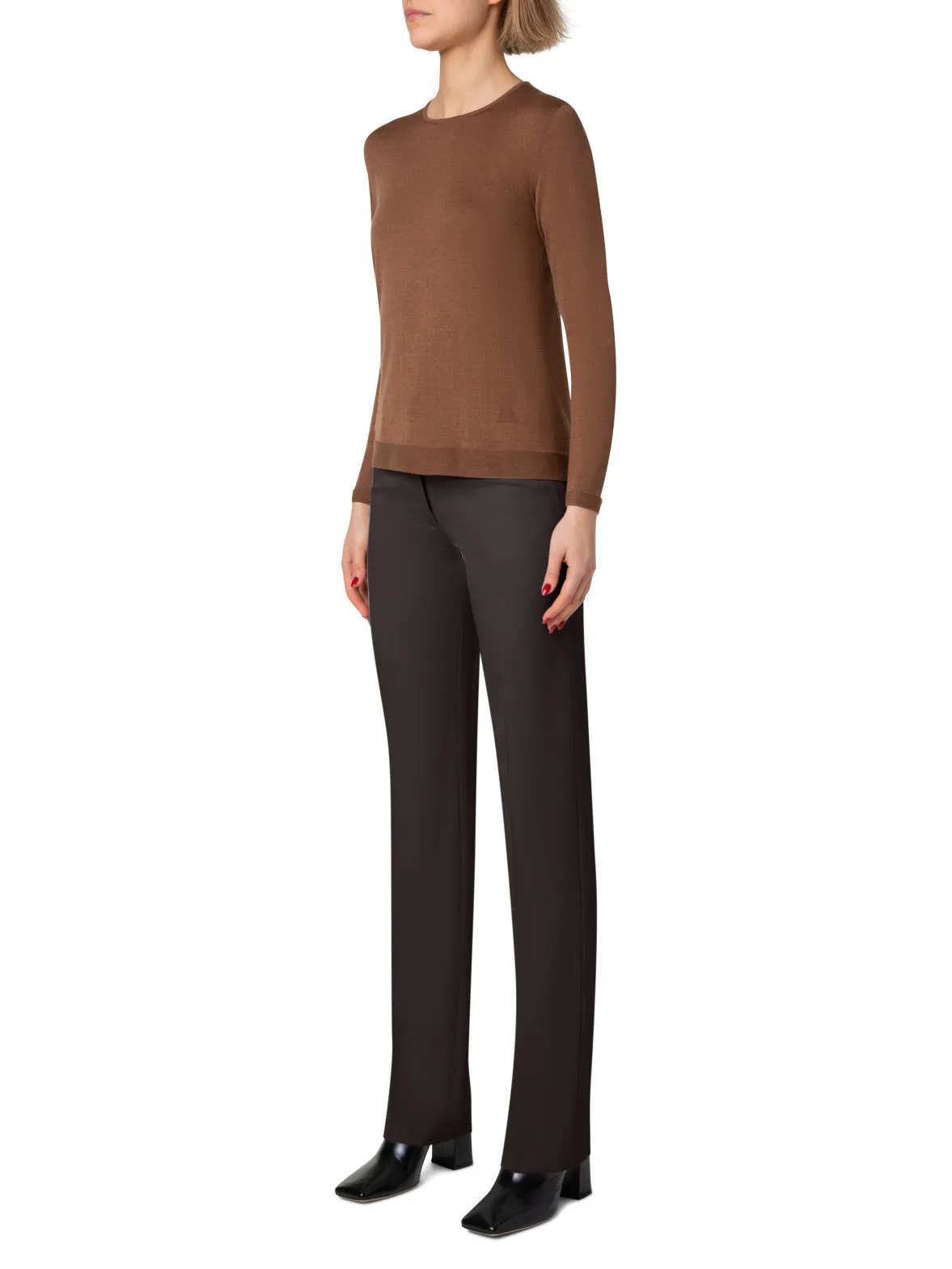Crew Neck Cashmere Silk Sweater