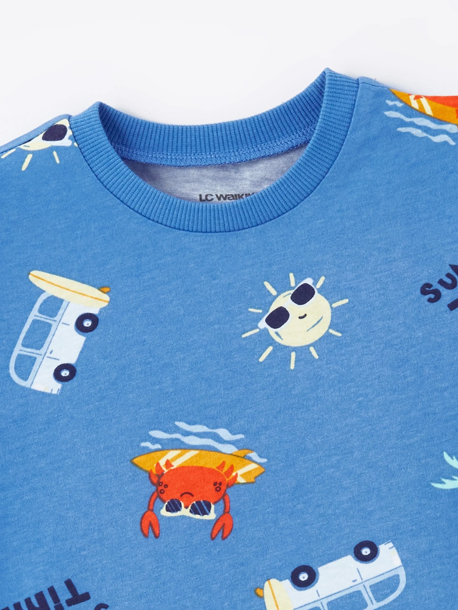 Crew Neck Short Sleeve Printed Baby Boy T-Shirt, Pack of 2
