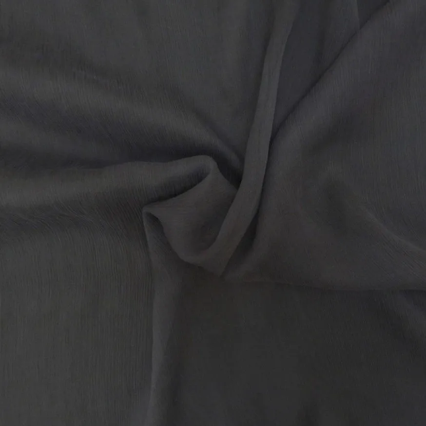 Crinkle Silk Chiffon - Black