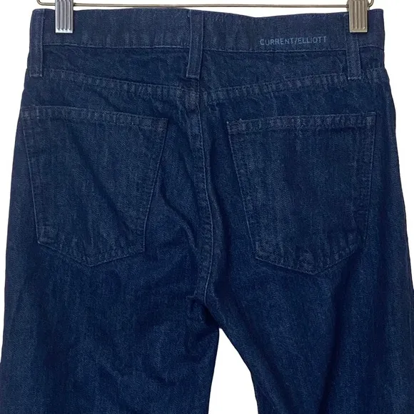 Current/Elliott The Jarvis Flare Full Length High Waist Jeans in Rinse, Size 24