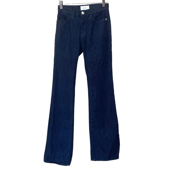Current/Elliott The Jarvis Flare Full Length High Waist Jeans in Rinse, Size 24