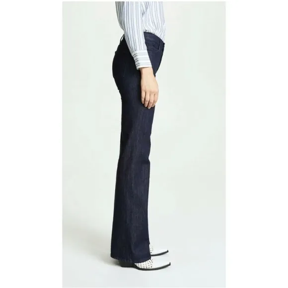 Current/Elliott The Jarvis Flare Full Length High Waist Jeans in Rinse, Size 24