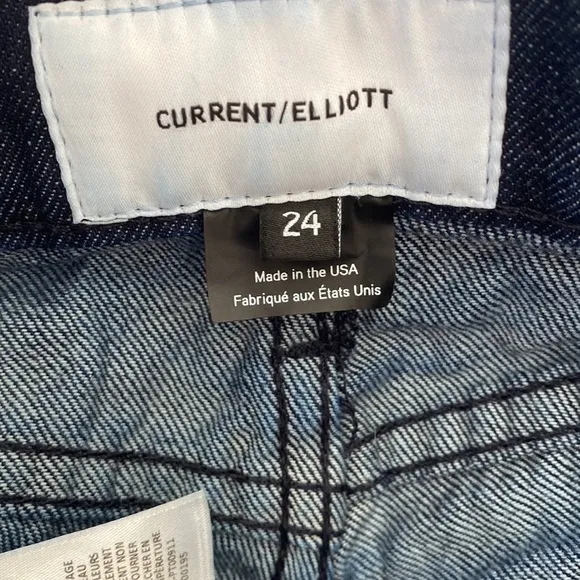 Current/Elliott The Jarvis Flare Full Length High Waist Jeans in Rinse, Size 24