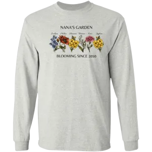 Custom Birth Month Garden Long Sleeve T-Shirt