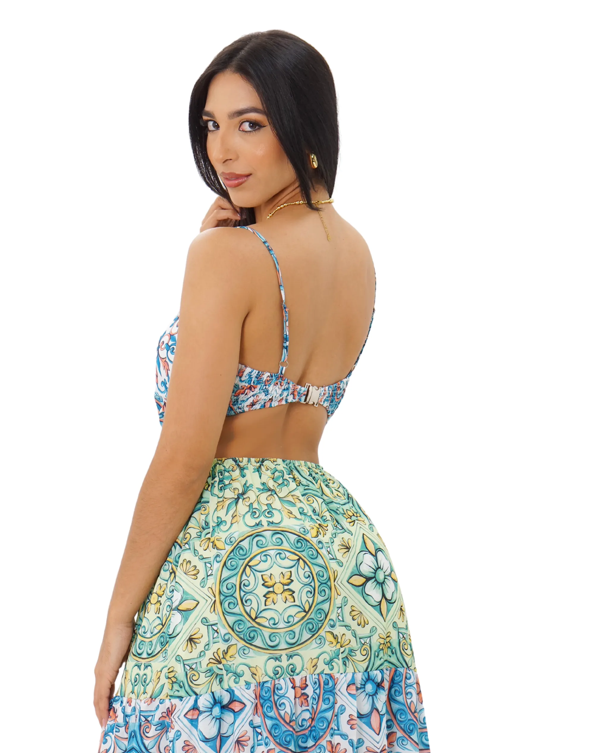 CUT OUT MD GREEN MAXI DRESS