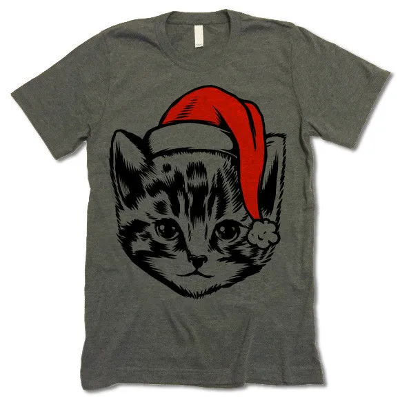 Cute Christmas Cat in a Hat T-Shirt