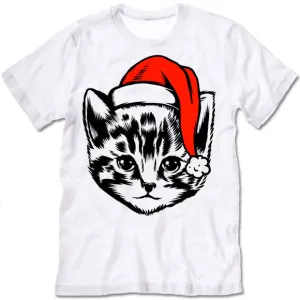 Cute Christmas Cat in a Hat T-Shirt